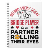 Hinter jedem großen Bridge-Player Funny-Sprichwort Notizblock (Vorderseite)
