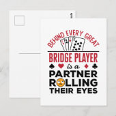 Hinter jedem großen Bridge-Player Funny-Sprichwort Postkarte (Vorne/Hinten)