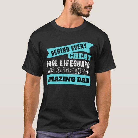 Hinter jedem großen Pool Rettungsschwimmer - Vater T-Shirt (Vorderseite)
