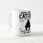 Hinter jedem guten Fänger steht eine Mutter, die v Kaffeetasse (Vorderseite Links)