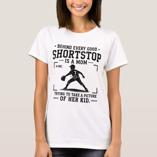 Hinter jedem guten Shortstop steht eine Mutter T-Shirt (Vorderseite)