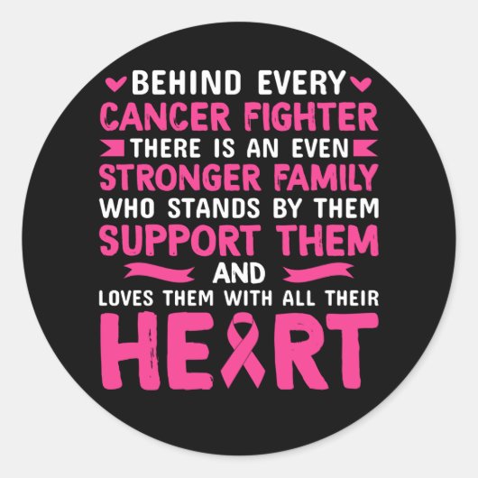 Hinter jedem Krebsbekämpfer steht mehr Runder Aufkleber (Vorderseite)