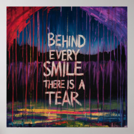Hinter jedem Lächeln steht ein Tränenposter PNG Poster