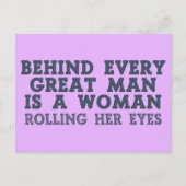 Hinter jedem Mann eine benutzerdefinierte Farbpost Postkarte (Vorderseite)