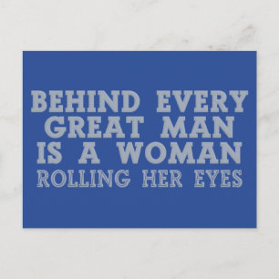 Hinter jedem Mann eine benutzerdefinierte Farbpost Postkarte