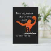 Hinter jeder Basketball-Mama, die glaubte Dankeskarte (Stehend Vorderseite)