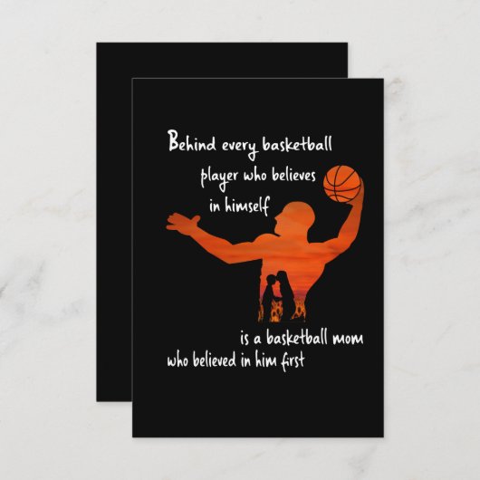 Hinter jeder Basketball-Mama, die glaubte Dankeskarte (Vorne/Hinten)