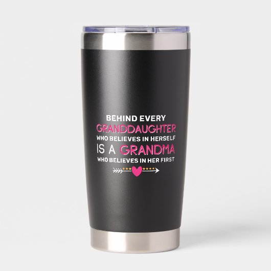 Hinter jeder Enkelin steht eine Oma Thermobecher (Vorderseite)