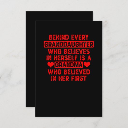 Hinter jeder Enkelin - Zitat Dankeskarte (Vorne/Hinten)