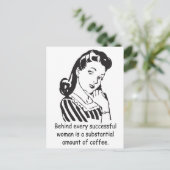 Hinter jeder erfolgreichen Frau... Postkarte (Stehend Vorderseite)