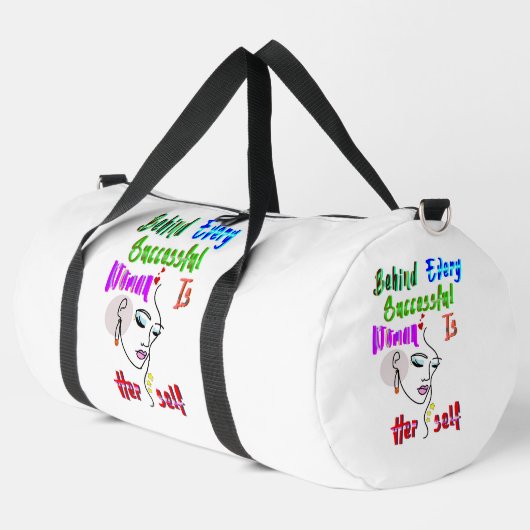 Hinter jeder erfolgreichen Frau steht sich selbst Duffle Bag (Linke Ecke)