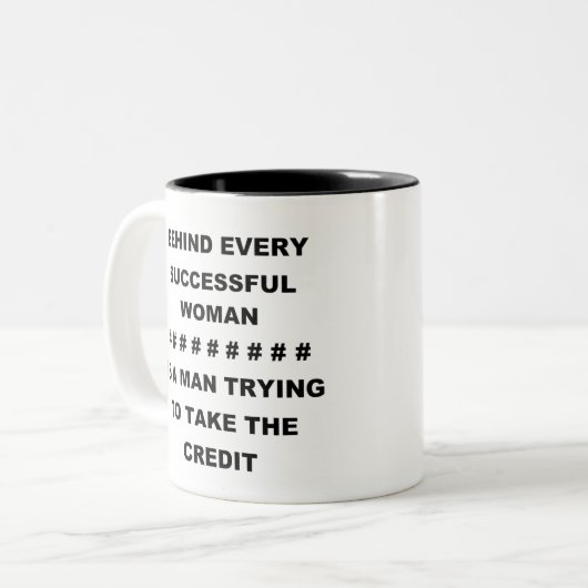 HINTER JEDER ERFOLGREICHEN FRAU ZWEIFARBIGE TASSE (Vorderseite Links)