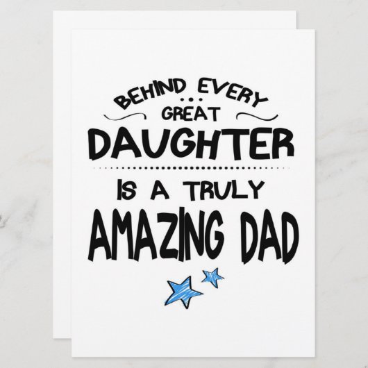 Hinter jeder großen Tochter steht ein wirklich Pha Menükarte (Vorne/Hinten)