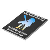 Hinter jeder Softball Player Software-Mama Notizblock (Rotiert)