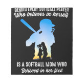 Hinter jeder Softball Player Software-Mama Notizblock (Vorderseite)