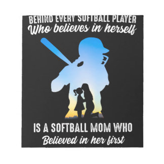 Hinter jeder Softball Player Software-Mama Notizblock