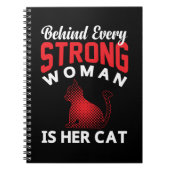 Hinter jeder starken Frau steht ihr Cat-Notebook Notizblock (Vorderseite)