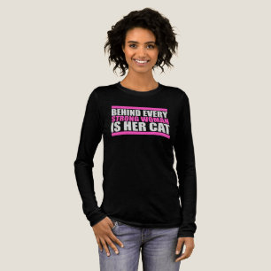 Hinter jeder starken Frau steht ihre Katze - Lusti Tri-Blend Shirt