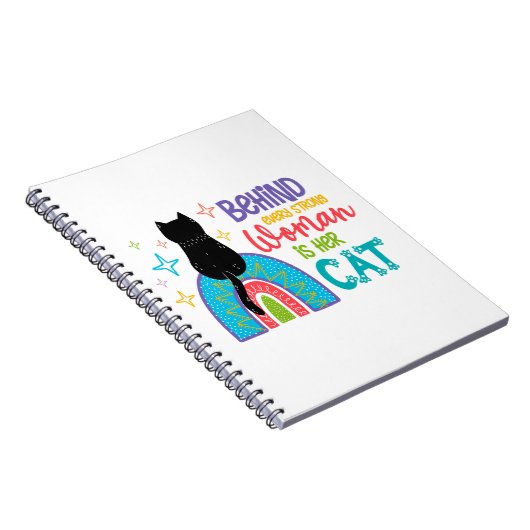 Hinter jeder starken Frau steht ihre Katze Notizblock (Rechte Seite)