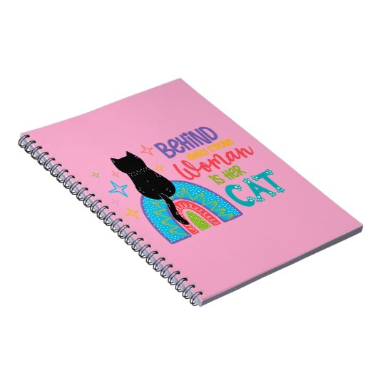 Hinter jeder starken Frau steht ihre Katze Notizblock (Rechte Seite)