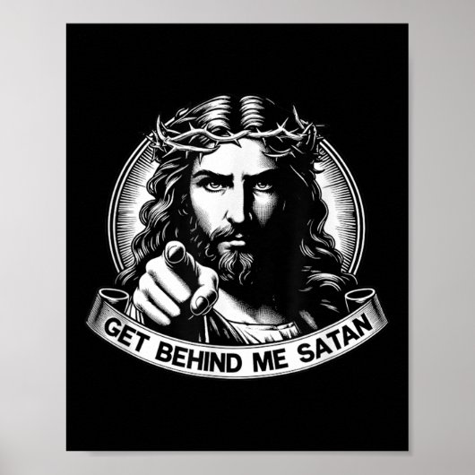 Hinter mir Satan Gott rette Amerika Jesus Meme Poster (Vorne)