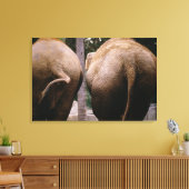 Hinteransicht asiatischer Elefanten Leinwanddruck (Insitu (Wohnzimmer))