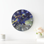 Hinterblazermotocross-Reiter Große Wanduhr (Zuhause)