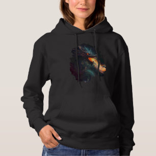 Hinterdruck Der dunkle feuerspeiende Drache Hoodie