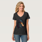 Hinterdruck Der dunkle feuerspeiende Drache T-Shirt (Vorderseite Vollansicht)