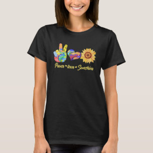 Hinterdruck Frieden Liebe Sonnenschein T-Shirt