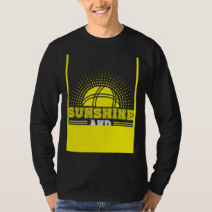 Hinterdruck Sonnenschein und Boccia-Kugel T-Shirt