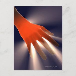 Hintere Ansicht der rechten Hand. Postkarte