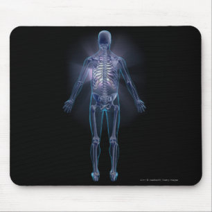 Hintere Ansicht eines menschlichen Skeletts Mousepad