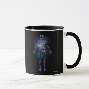 Hintere Ansicht eines menschlichen Skeletts Tasse