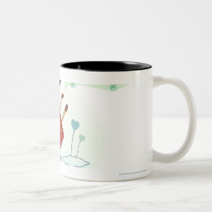 Hintere Ansicht eines Paares, das zusammen fliegt Zweifarbige Tasse