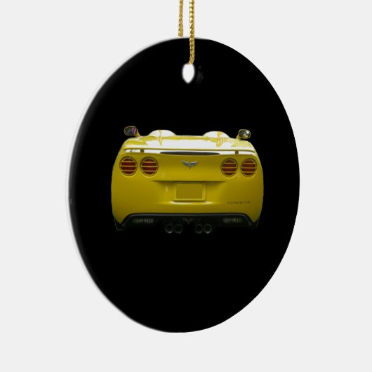 Hintere Ansicht von einer gelben Keramik Ornament (Rechts)