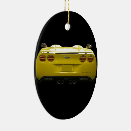 Hintere Ansicht von einer gelben Keramikornament (Rechts)