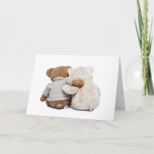 Hintere Ansicht von zwei Teddybären, die sich Karte (Vorderseite)