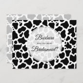Hintere Bridesmaid-Karte des Kuhmusters Einladungspostkarte (Vorne/Hinten)