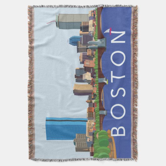 Hintere Bucht-Boston-Skyline-Computer-Illustration Decke (Vorderseite Vertikal)