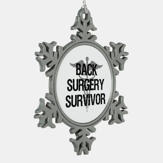 Hintere Operation Schneeflocken Zinn-Ornament (Links)