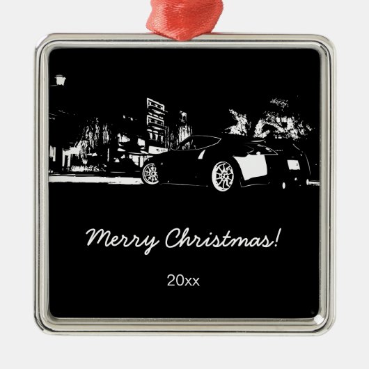 "hintere Position 370Z" Weihnachtsverzierung Silbernes Ornament (Vorne)