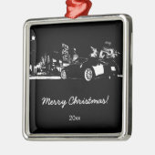 "hintere Position 370Z" Weihnachtsverzierung Silbernes Ornament (Links)