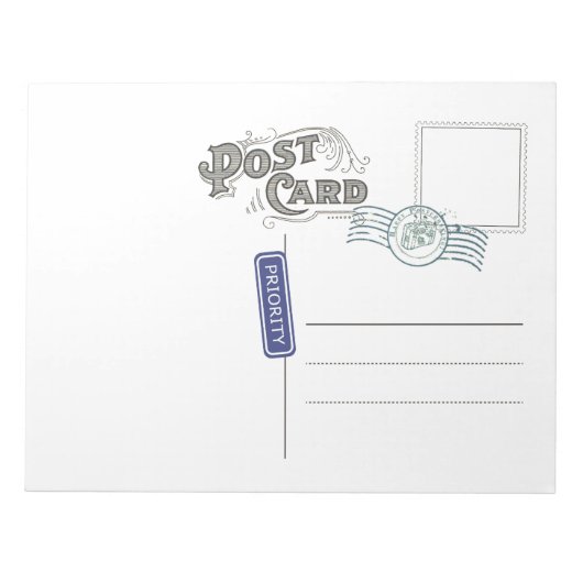Hintere Postkartenablage Notizblock (Vorderseite)