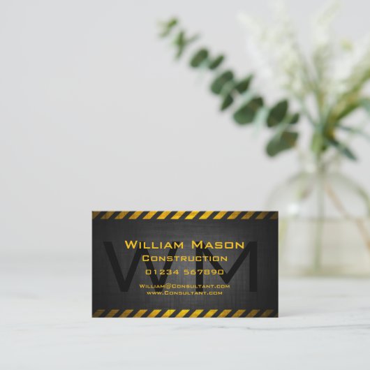 Hintere Visitenkarte aus schwarzem Stahl (Stehend Vorderseite)