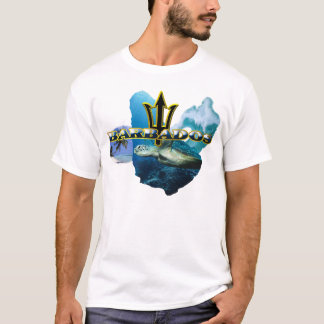 HINTERES T-SHIRT BARBADOS-WELLEN-TRIDENTS