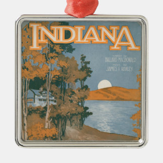 Hinteres Zuhause wieder in Indiana Silbernes Ornament
