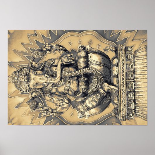 Hintergott Ganesh Gold Poster (Vorne)