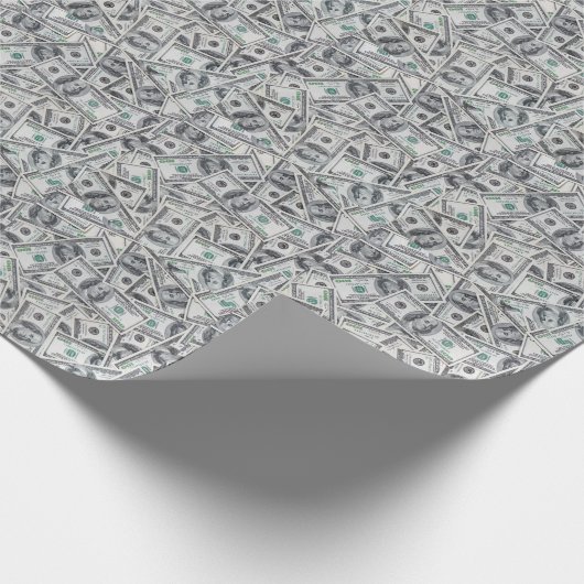 Hintergrund 100 Dollar Rechnungen. Geschenkpapier (Ecke)