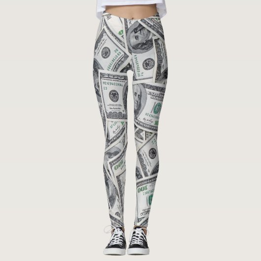 Hintergrund 100 Dollar Rechnungen. Leggings (Vorderseite)